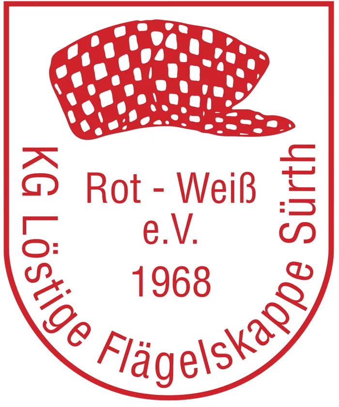 Logo Karnevals-Gesellschaft „Löstige Flägelskappe“ Sürth Rot-Weiß gegründet 1968 e.V.