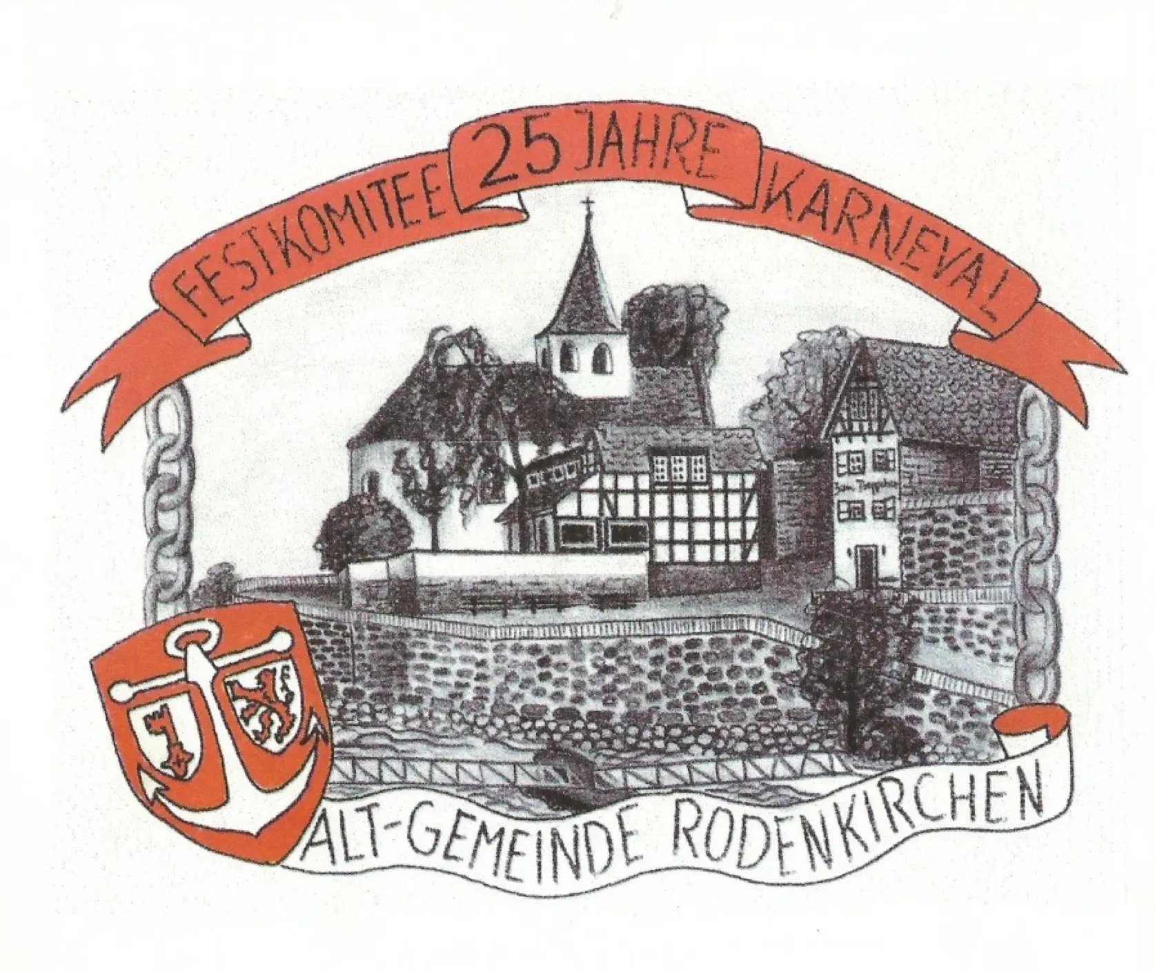 Jubiläumsgrafik „25 Jahre Festkomitee Karneval Alt-Gemeinde Rodenkirchen“
